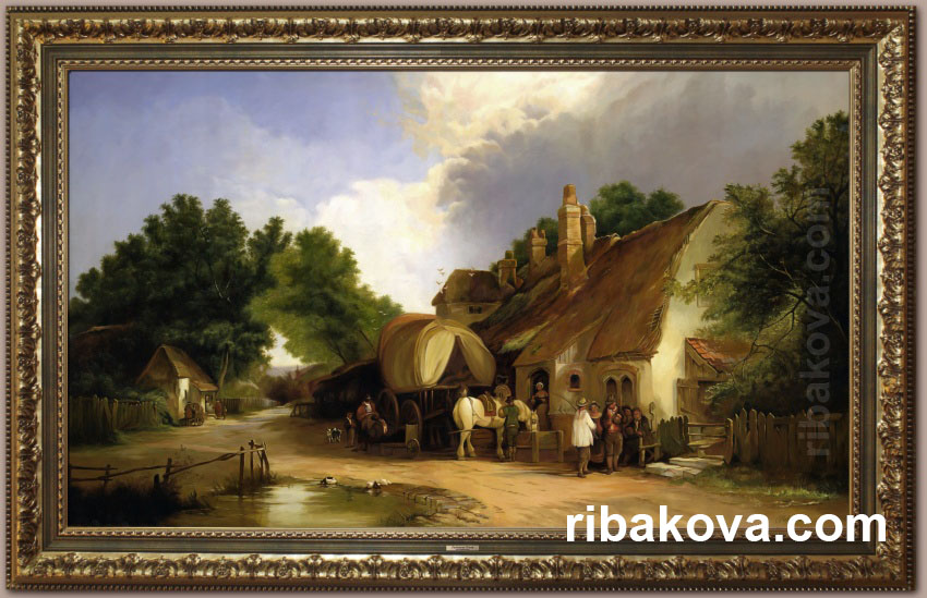 Сельский голландский пейзаж, копия картины на заказ в Москве.